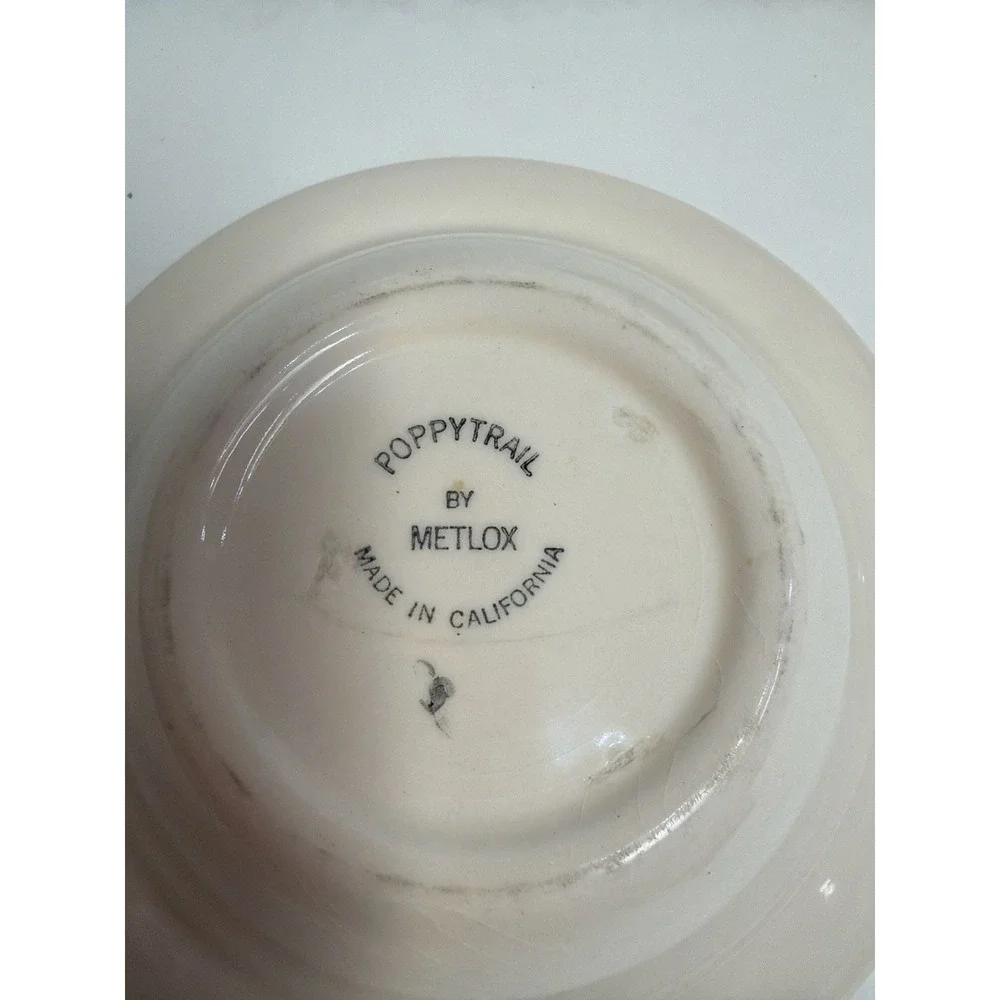 Vintage Metlox Poppytrail Red Rooster 7 Inch Cereal Bowls Set‎ of 2